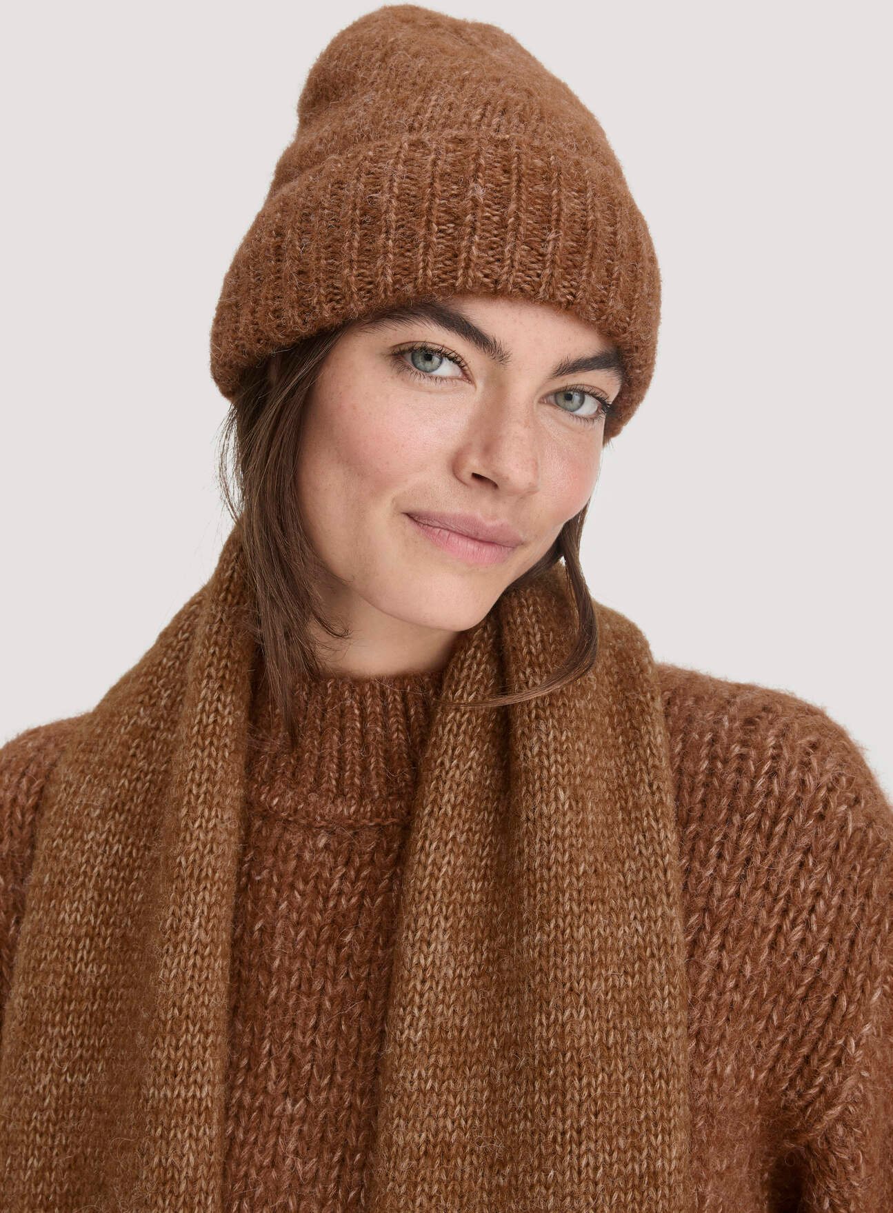 hessnatur Damen Mütze aus Alpaka mit Bio-Pima-Baumwolle - braun - Größe One Size