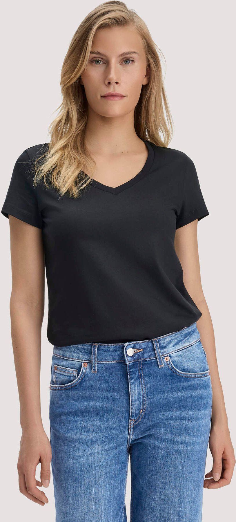 hessnatur Damen T-Shirt Regular aus Regenerative Organic Cotton (ROC) - schwarz - Größe 38