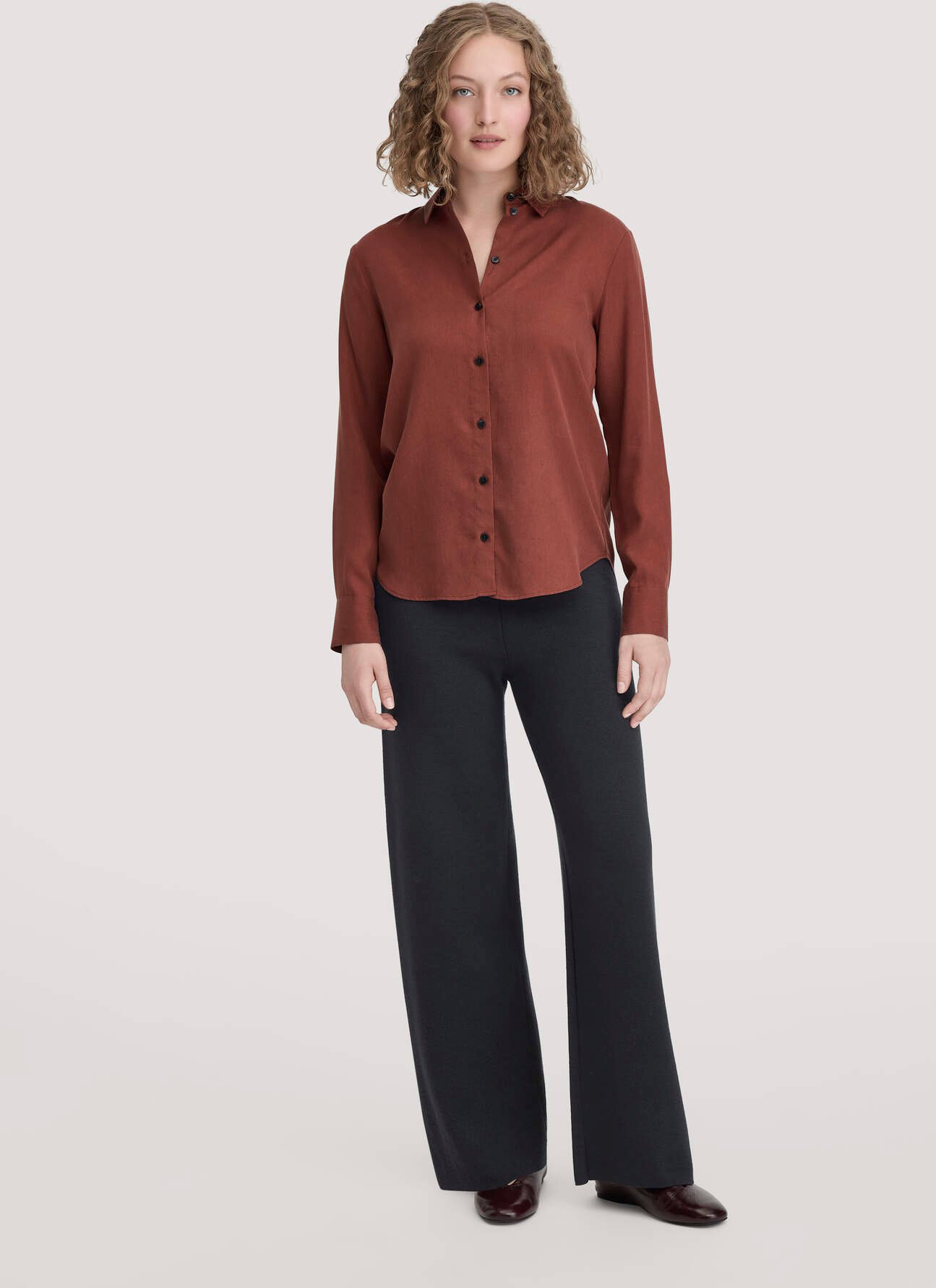 hessnatur Damen Strick Hose Relaxed aus Bio-Merinowolle und Bio-Baumwolle - schwarz - Größe XL