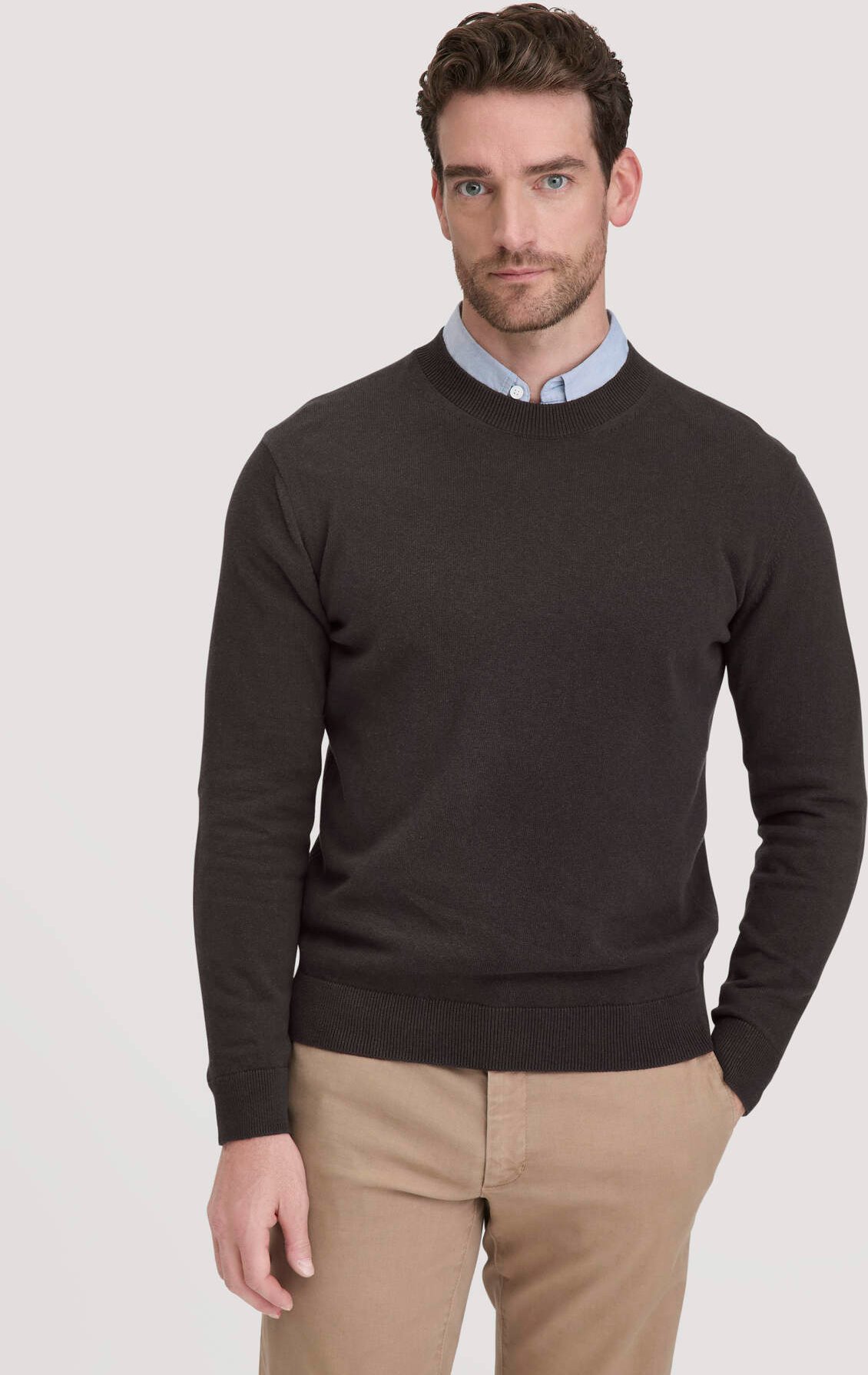 Thumbnail - hessnatur Herren Strick Pullover Regular aus Bio-Baumwolle - braun - Größe XXL