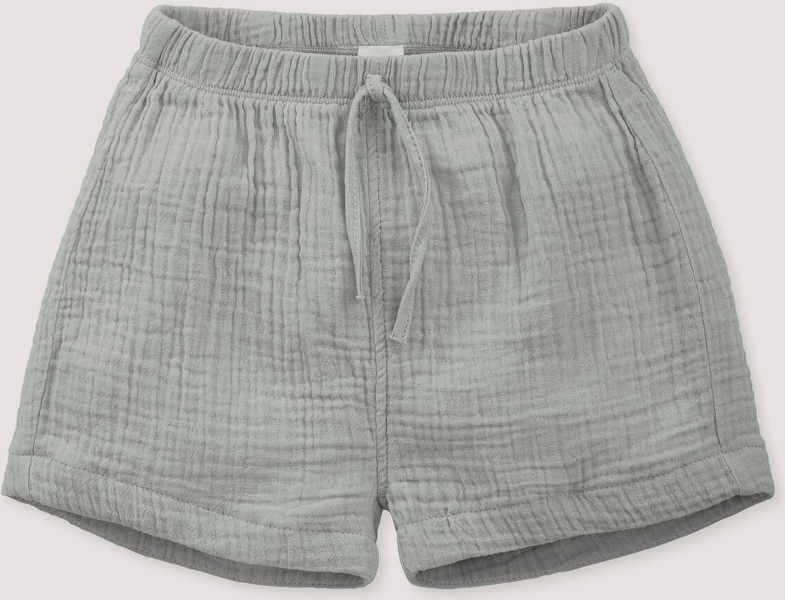 hessnatur Baby Musselin Shorts aus Bio-Baumwolle - grau - Größe 74/80