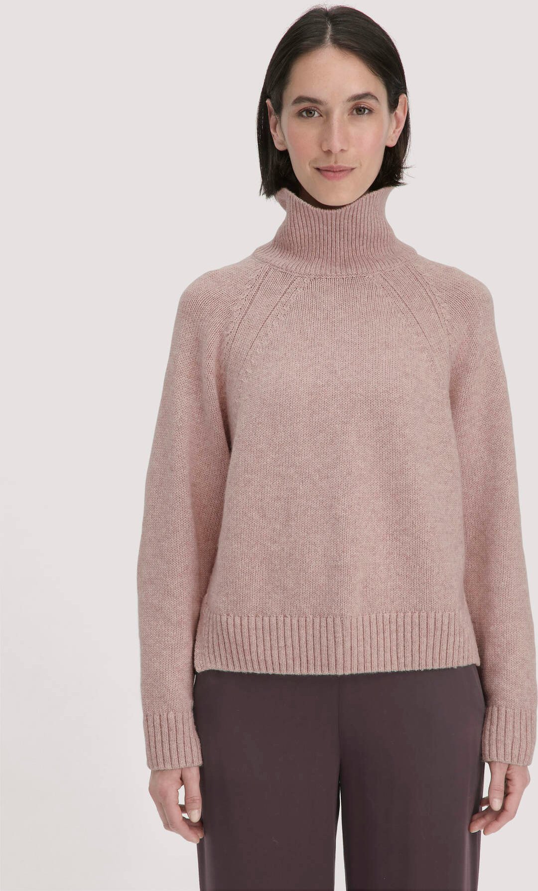 hessnatur Damen Strick Pullover Relaxed aus Bio-Merinowolle mit Bio-Baumwolle - rosa - Größe XL