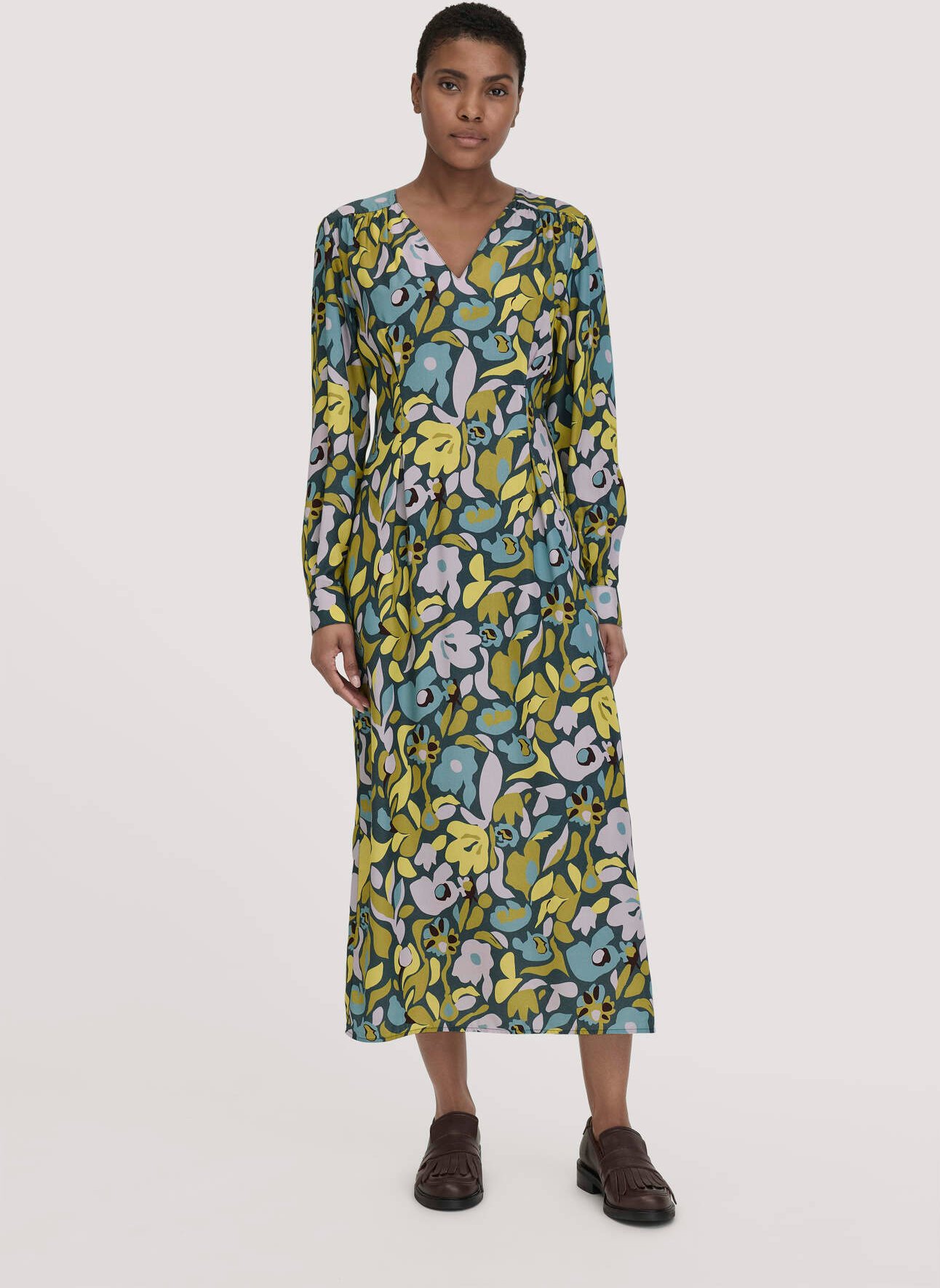 Thumbnail - hessnatur Damen Kleid Knöchellang Regular aus LENZING™ ECOVERO™ Satin - blau - Größe 48