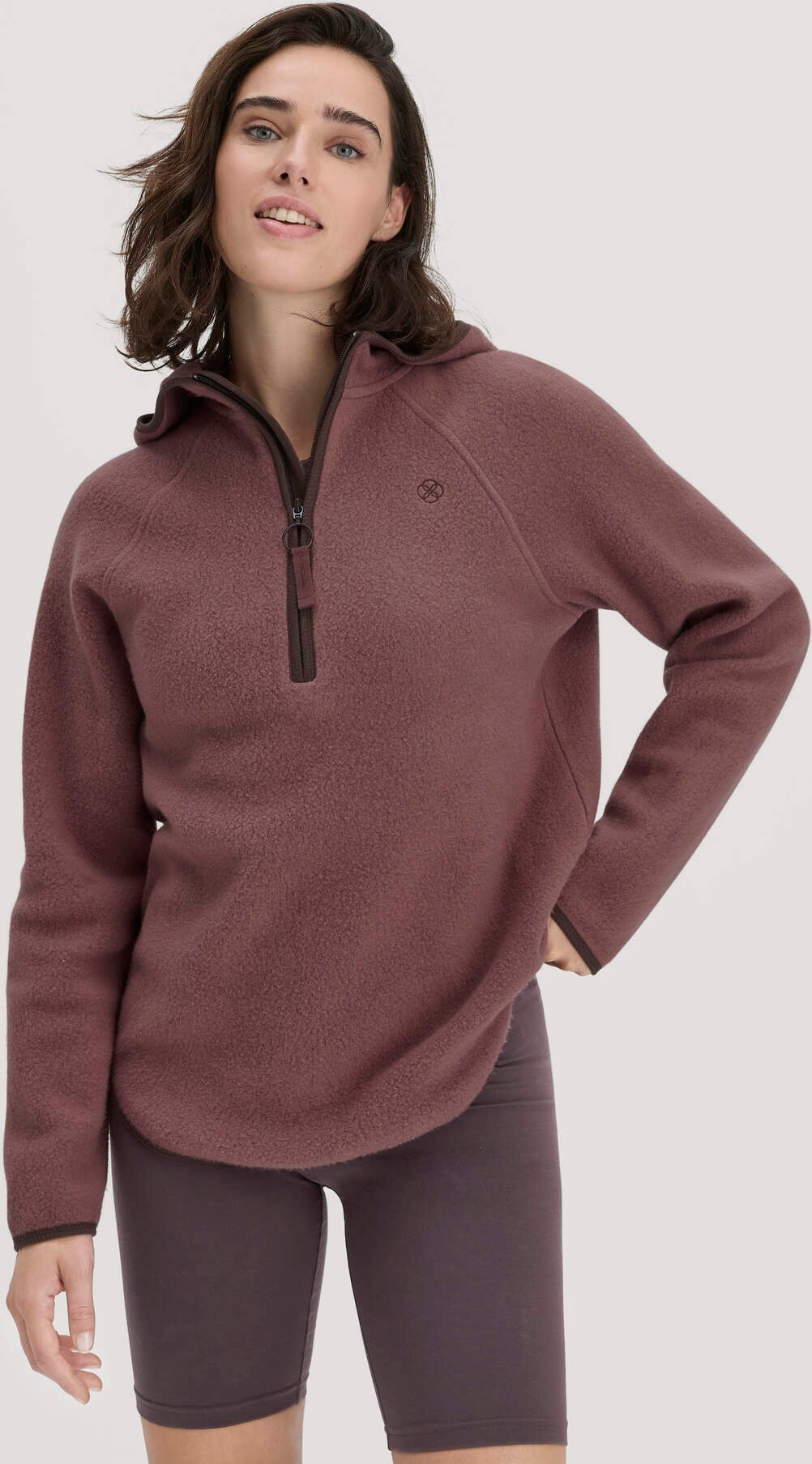 hessnatur Loungewear Fleece Hoodie Relaxed ACTIVE LIGHT aus Bio-Baumwolle - braun - Größe XXL