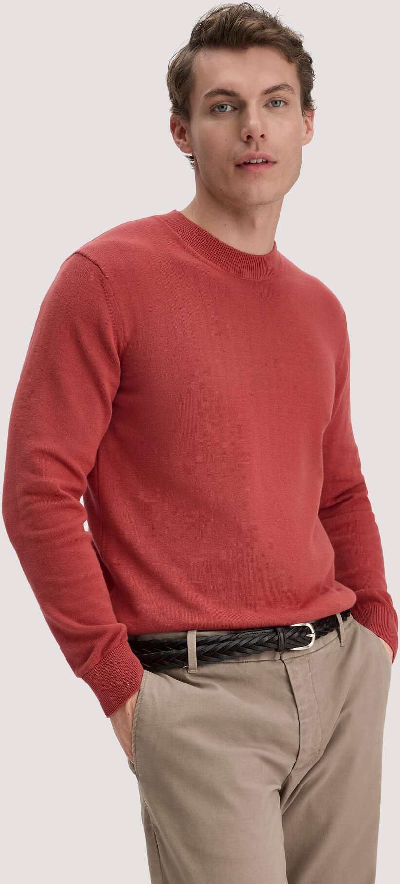 hessnatur Herren Strick Pullover Regular aus Bio-Baumwolle - braun - Größe XXL