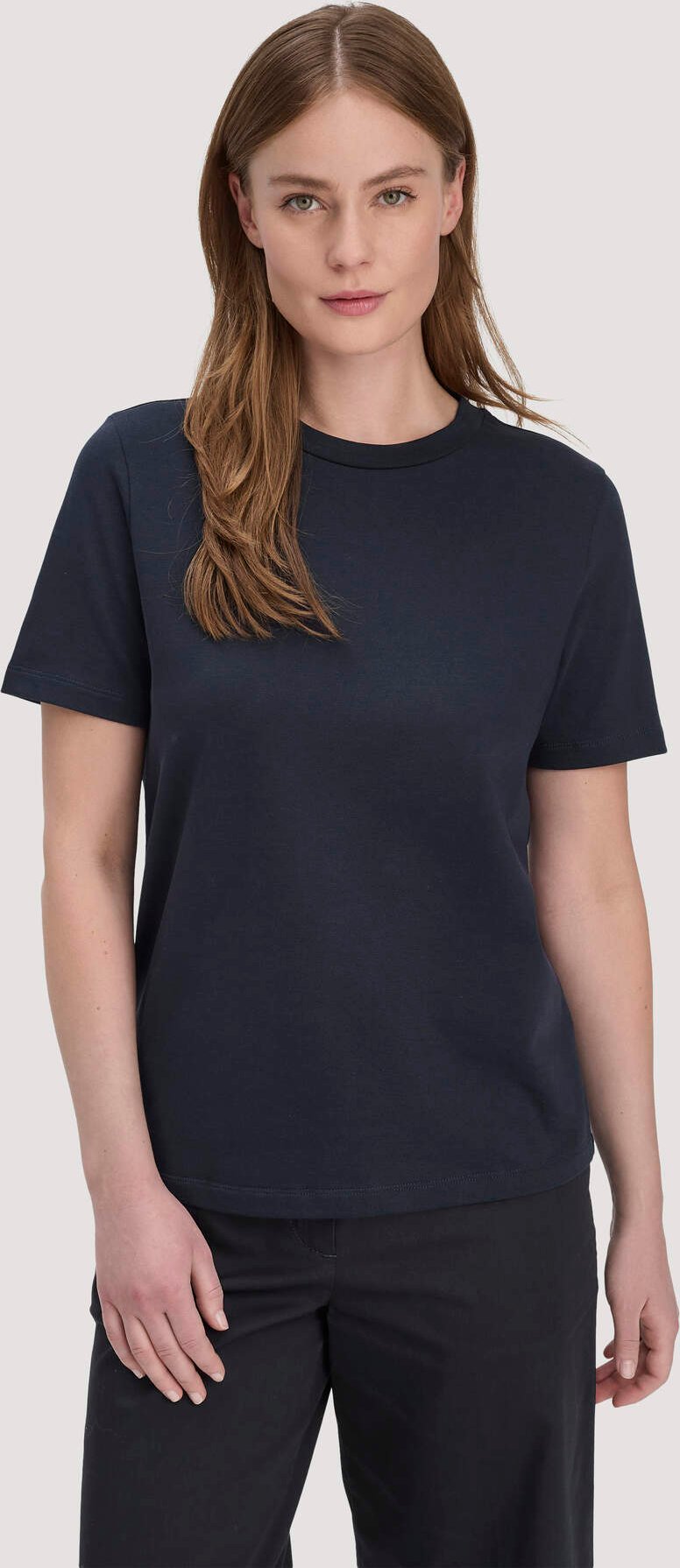hessnatur Damen Heavy T-Shirt Relaxed aus Bio-Baumwolle - blau - Größe 38