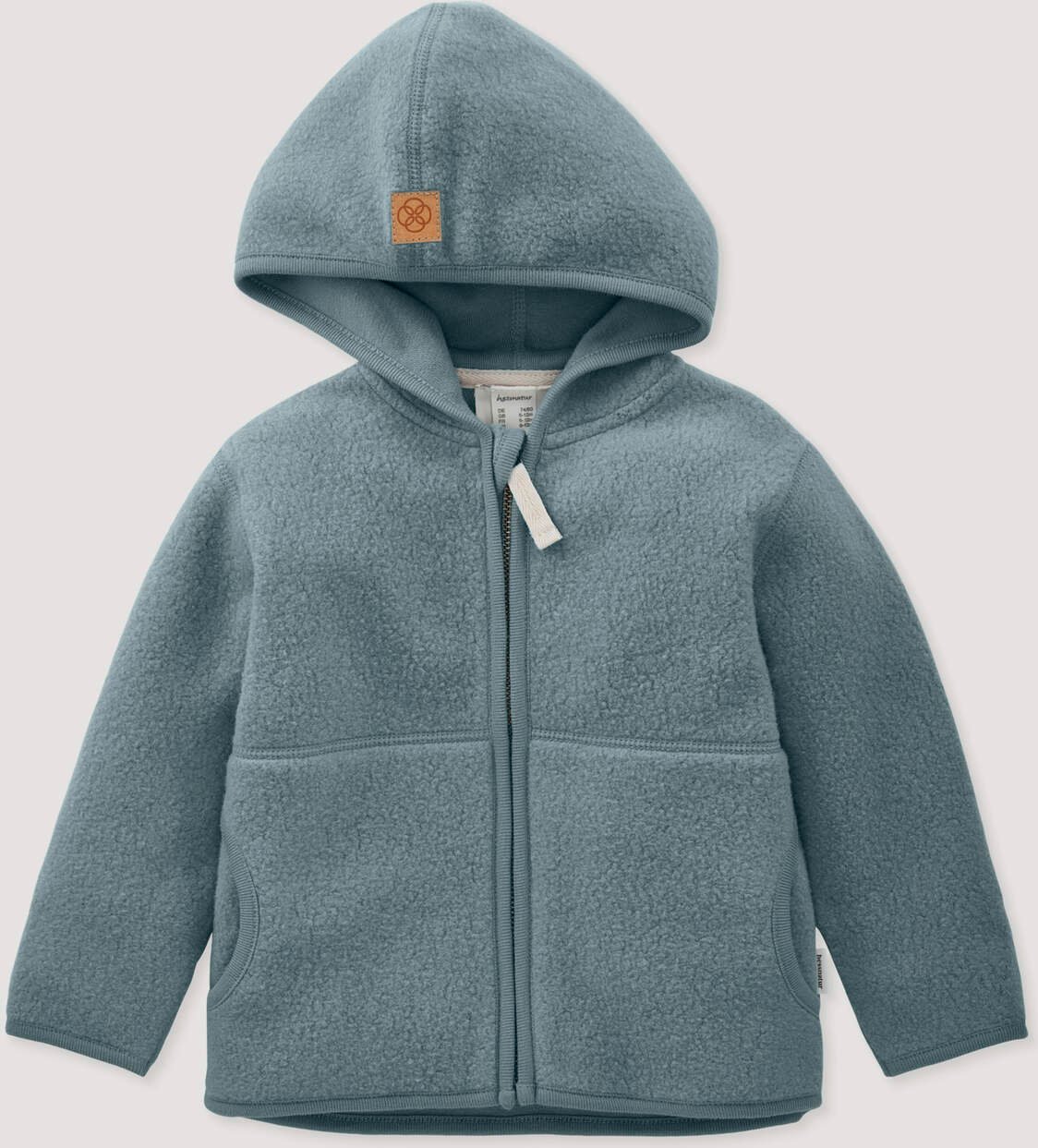 hessnatur Baby Fleece Jacke aus Bio-Baumwolle - blau - Größe 74/80