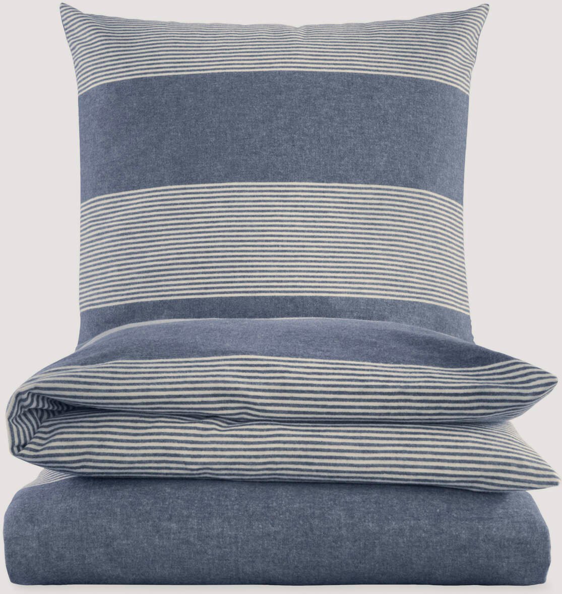 hessnatur Biber Bettwäsche-Set SEON aus Bio-Baumwolle - blau - Größe 240x220 / 2x40x80 cm