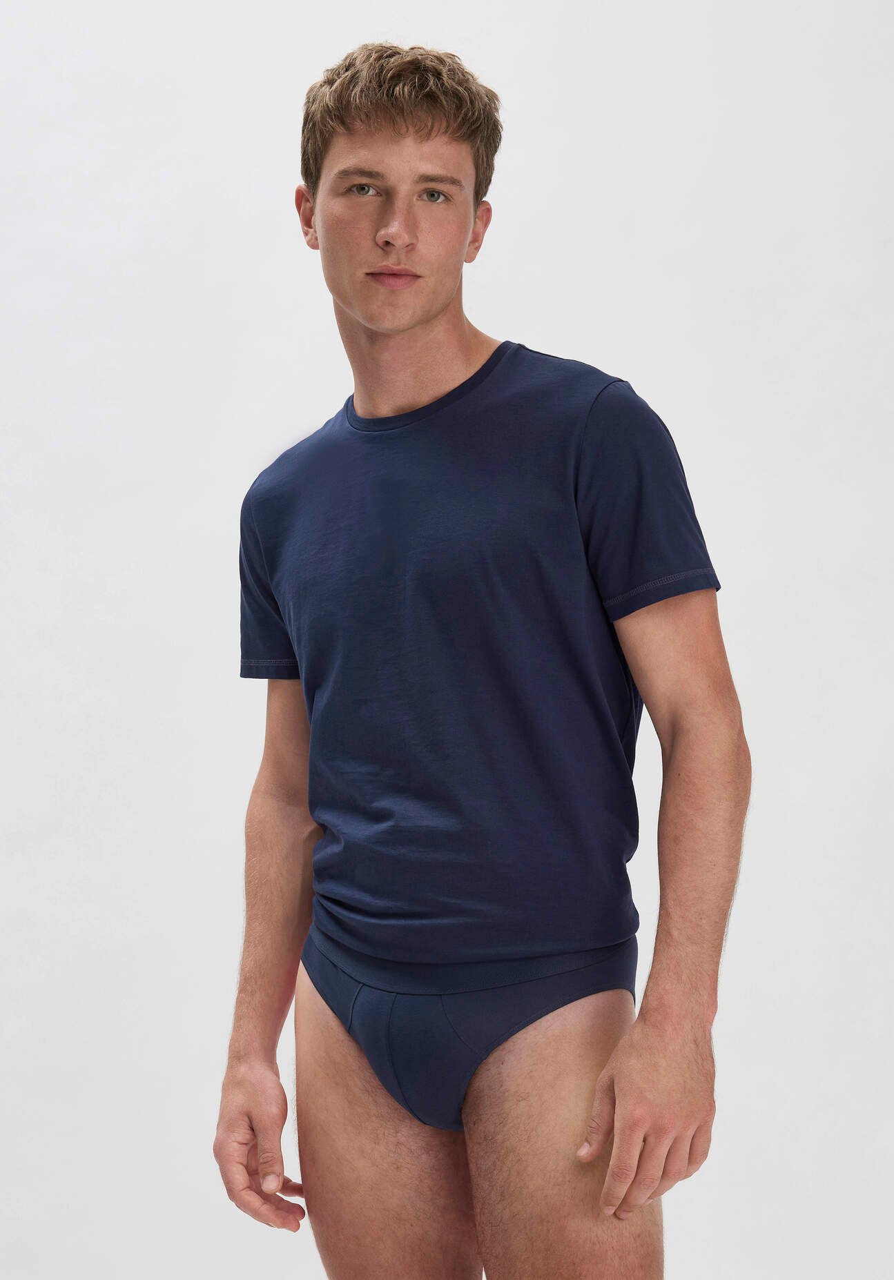 hessnatur Herren Slip Regular Cut COTTON MIX aus Bio-Baumwolle - blau - Größe 8 = XXL