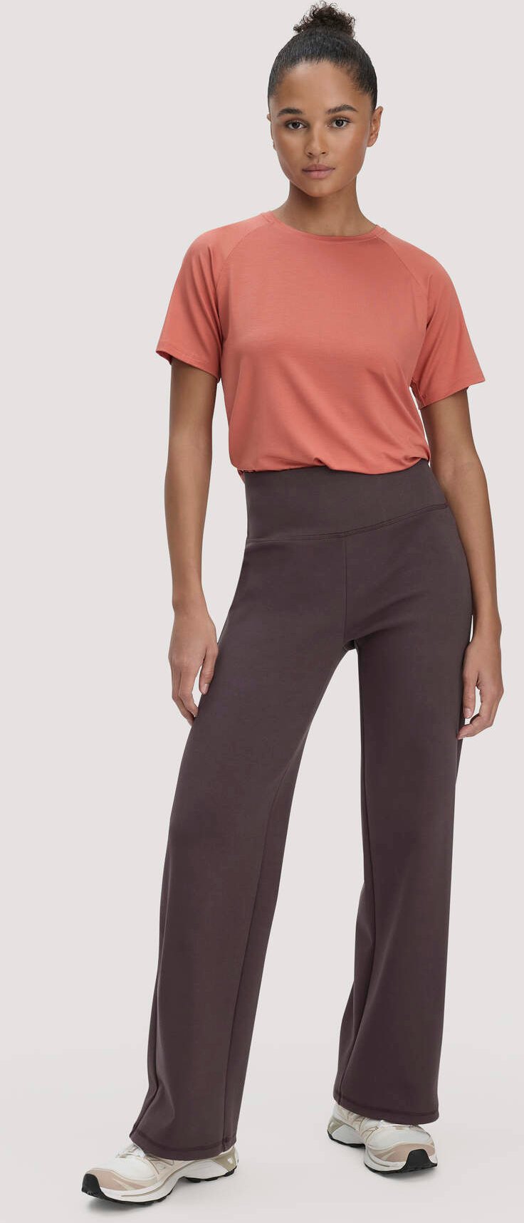 hessnatur Loungewear Hose Wide Leg ACTIVE COMFORT aus Bio-Baumwolle - braun - Größe L