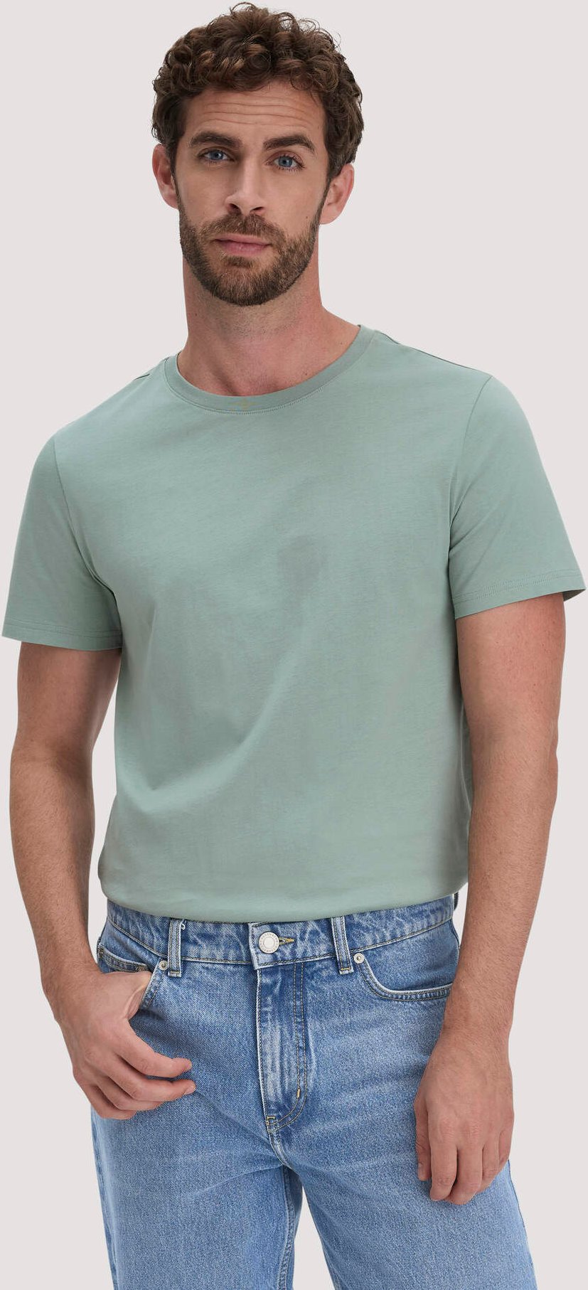 hessnatur Herren T-Shirt Regular aus Regenerative Organic Cotton (ROC) - grün - Größe 48