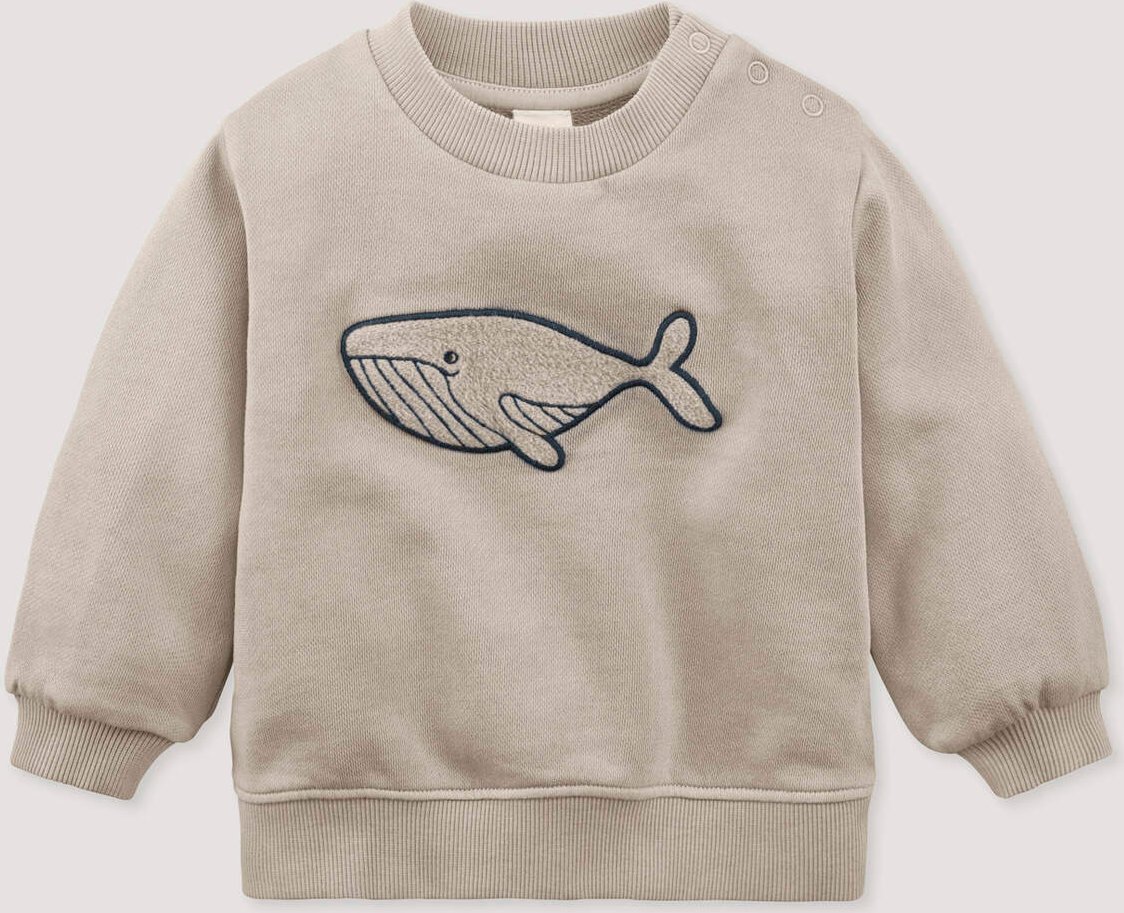 hessnatur Baby Sweatshirt BETTER RECYCLING aus Bio-Baumwolle - beige - Größe 74/80