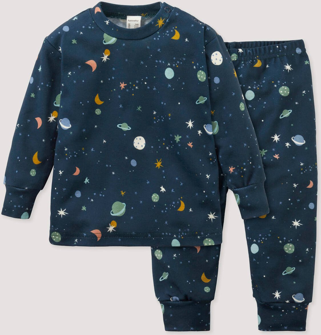 hessnatur Baby Pyjama aus Bio-Baumwolle - blau - Größe 98/104