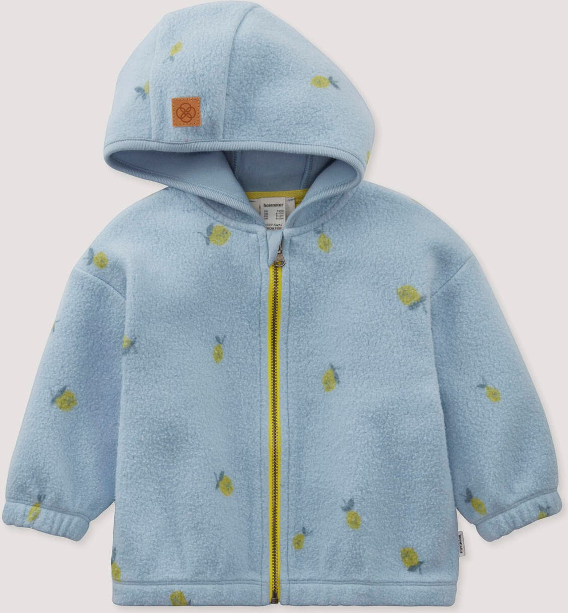hessnatur Baby Fleece Jacke reiner Bio-Baumwolle - blau - Größe 86/92