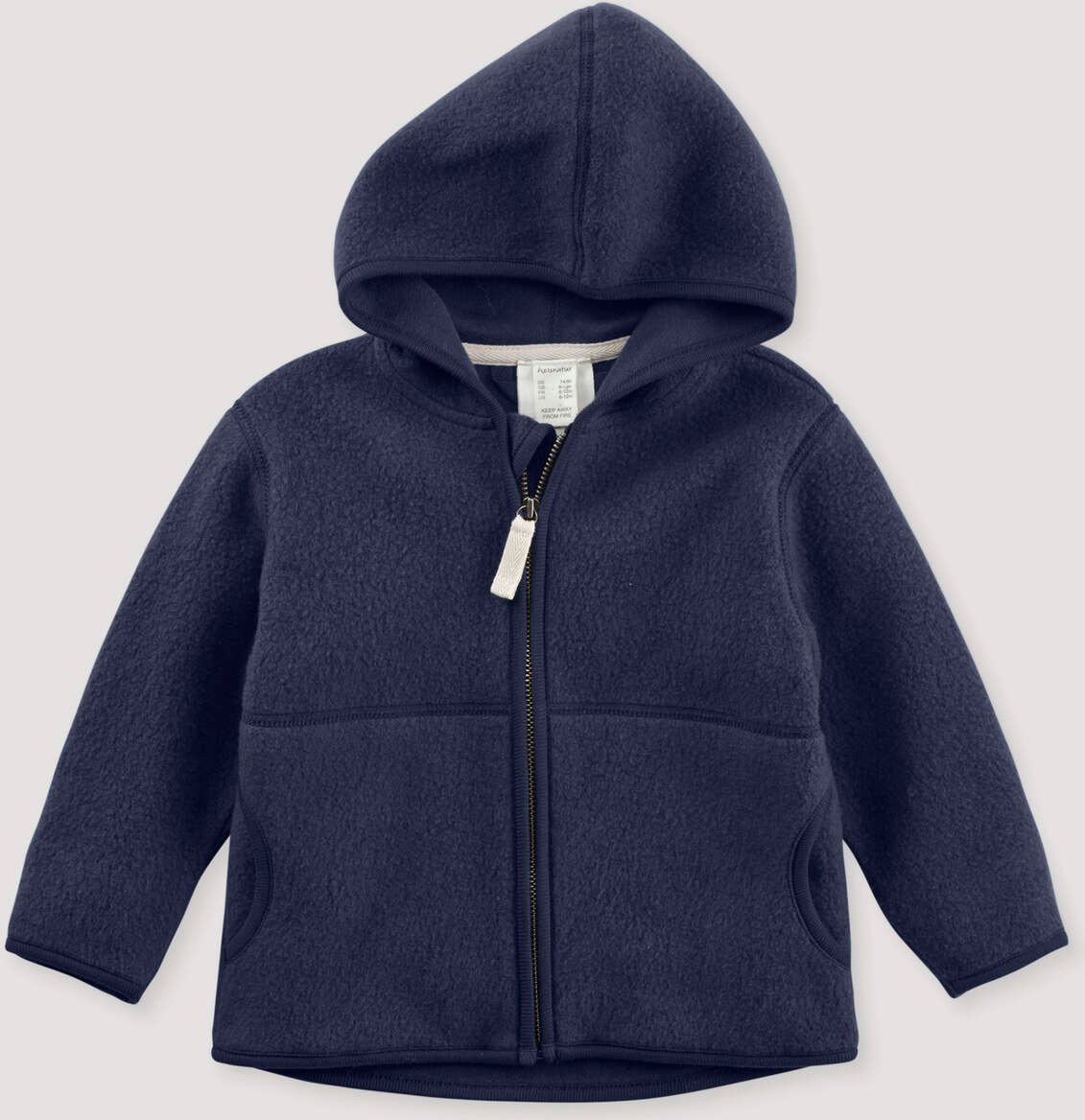 hessnatur Baby Fleece Jacke aus Bio-Baumwolle - blau - Größe 62/68