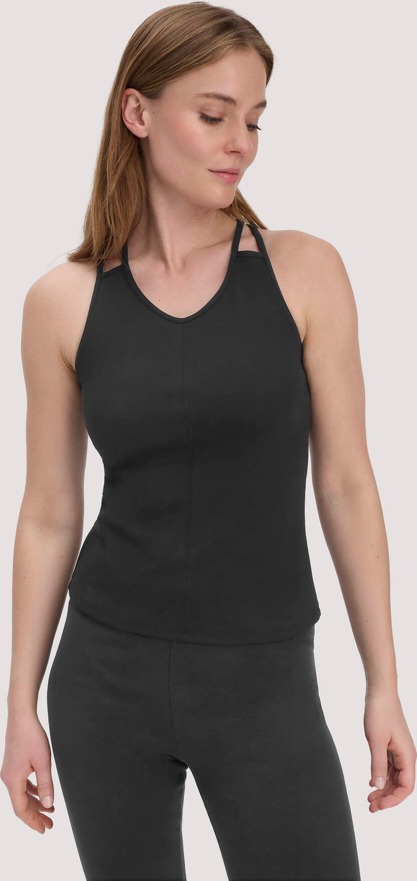 hessnatur Loungewear Top Fitted ACTIVE COMFORT aus Bio-Baumwolle - schwarz - Größe 34