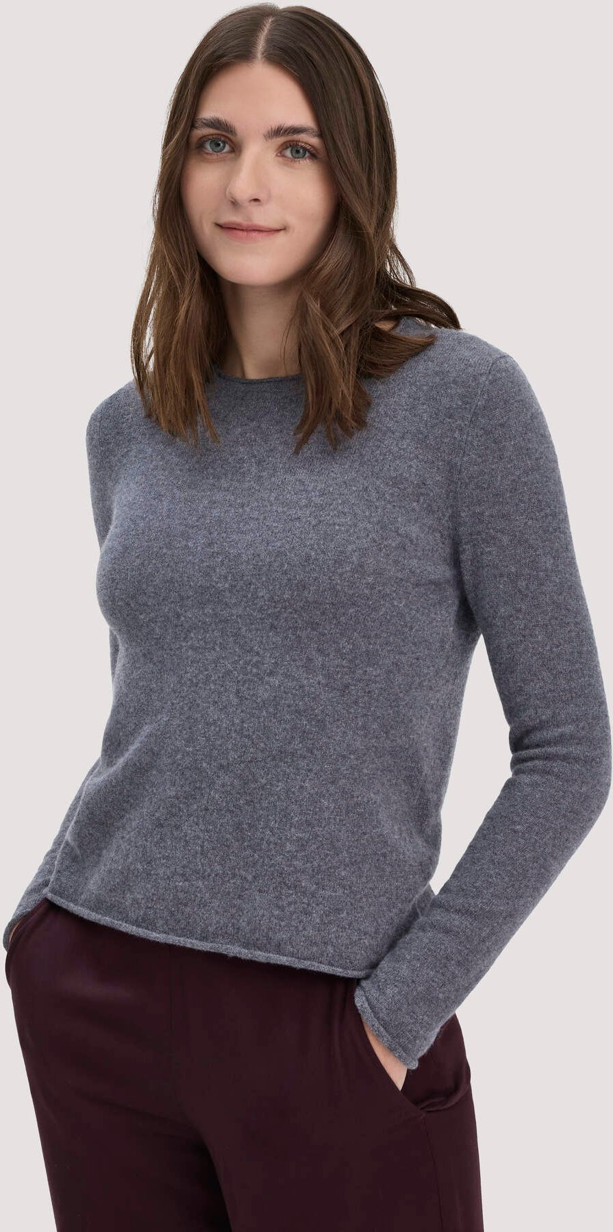 hessnatur Damen FTC × HESSNATUR Pullover Regular aus Cashmere - grau - Größe XL