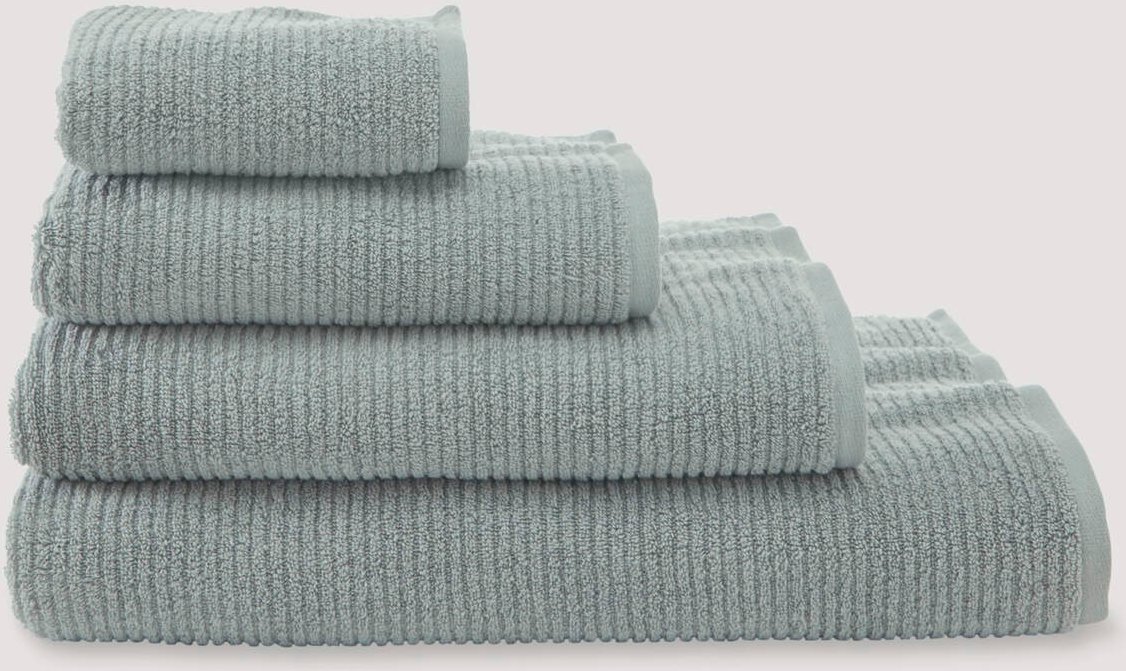 hessnatur Frottier Handtuch Rippstruktur aus Bio-Baumwolle - grün - Größe 70x140 cm