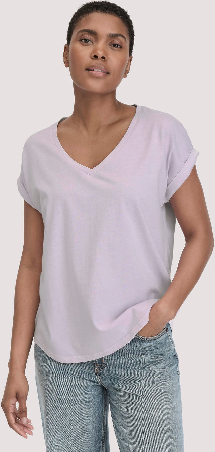 hessnatur Damen T-Shirt Oversize aus Bio-Baumwolle - lila - Größe XS