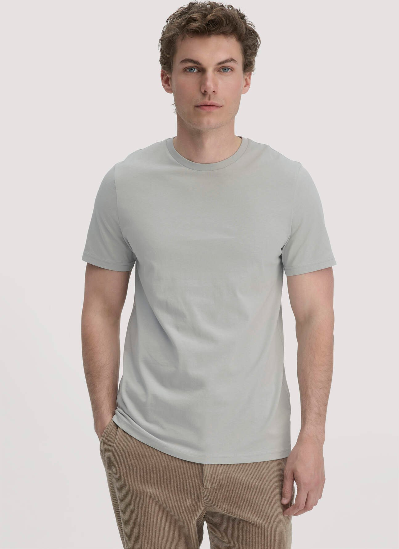 hessnatur Herren T-Shirt Regular aus Bio-Baumwolle - grau - Größe 46