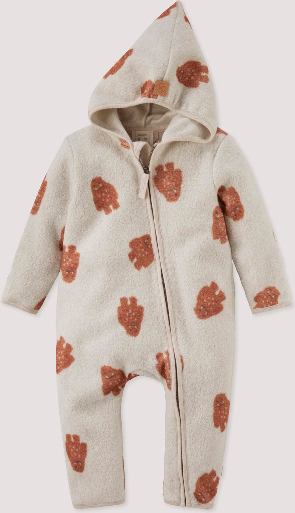hessnatur Baby Fleece Overall aus Bio-Baumwolle - braun - Größe 98