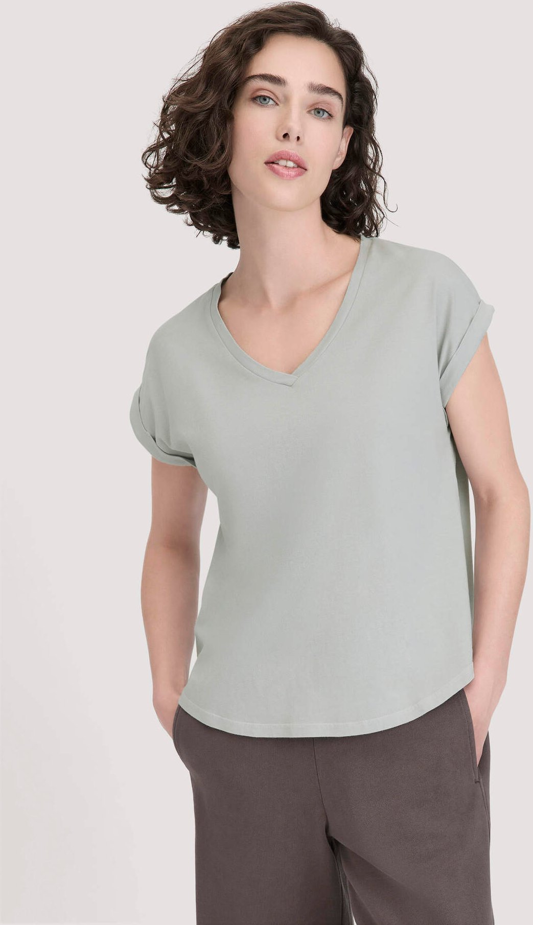 hessnatur Damen T-Shirt Oversize aus Bio-Baumwolle - grau - Größe S