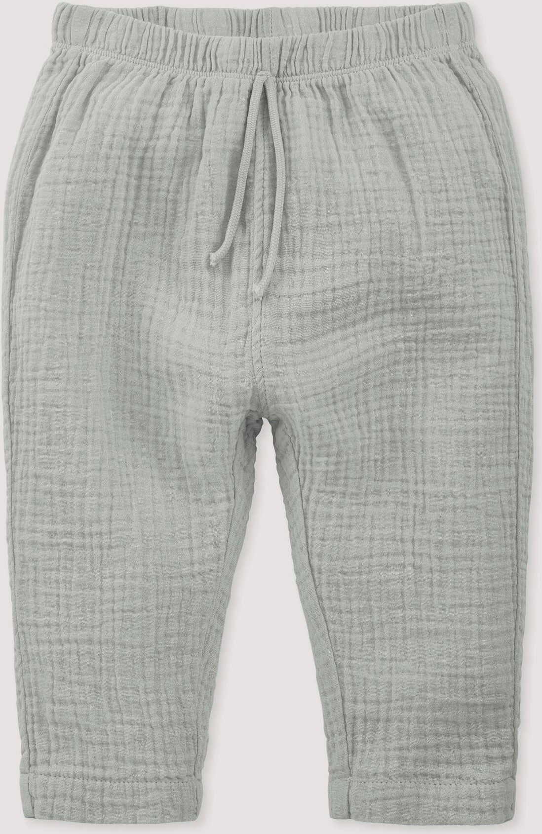 hessnatur Baby Musselin Hose aus Bio-Baumwolle - grau - Größe 86/92