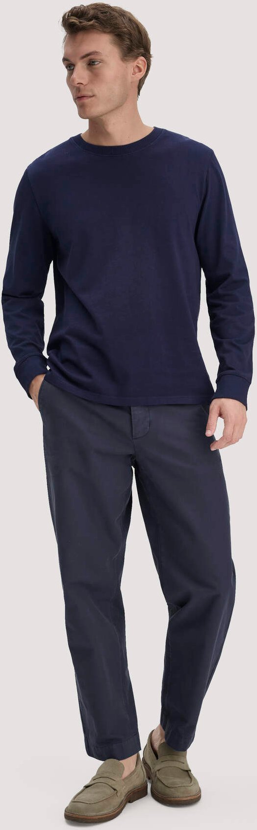 hessnatur Herren Chino RONNEL Relaxed aus Bio-Baumwolle - blau - Größe 32/32