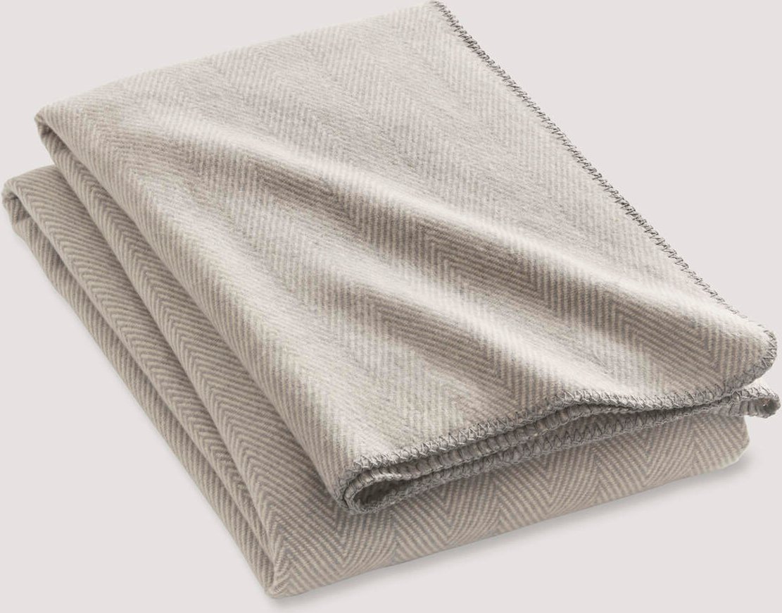 hessnatur Decke MERLE aus Bio-Baumwolle - grau - Größe 140x180 cm