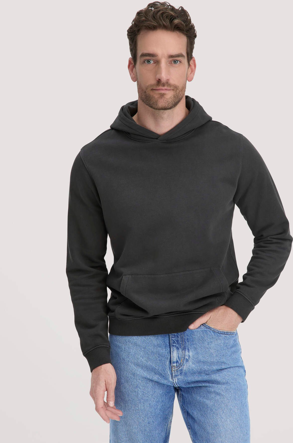 hessnatur Herren Sweathoodie Relaxed aus Bio-Baumwolle - grau - Größe 46