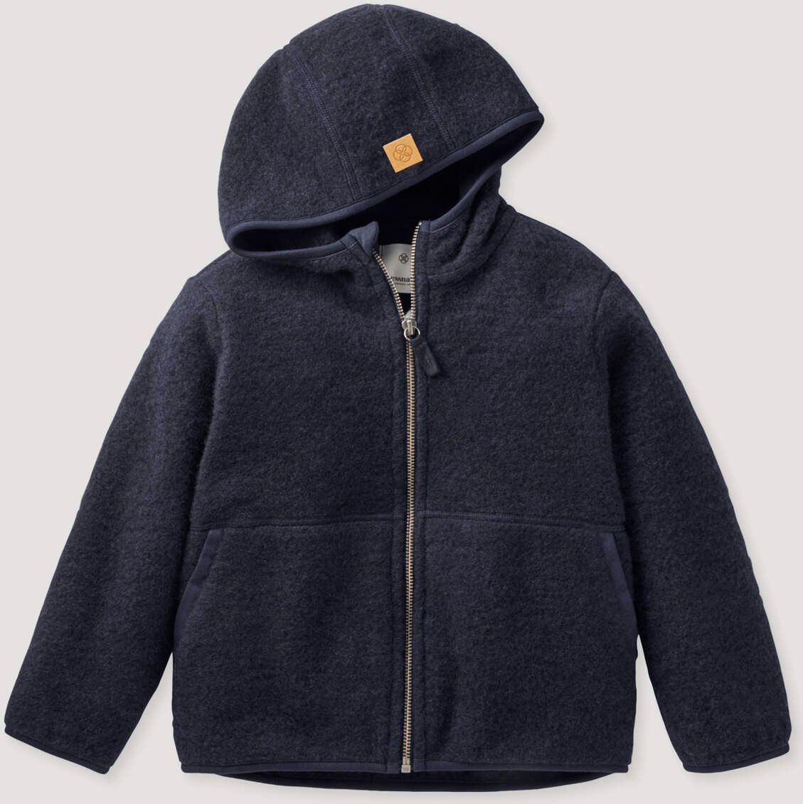 hessnatur Kinder Wollfleece Jacke aus Bio-Merinowolle - blau - Größe 134/140