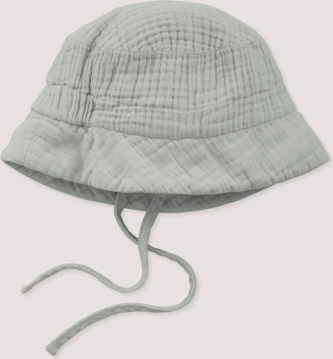 hessnatur Baby Musselin Fischerhut aus Bio-Baumwolle - grau - Größe 41/43