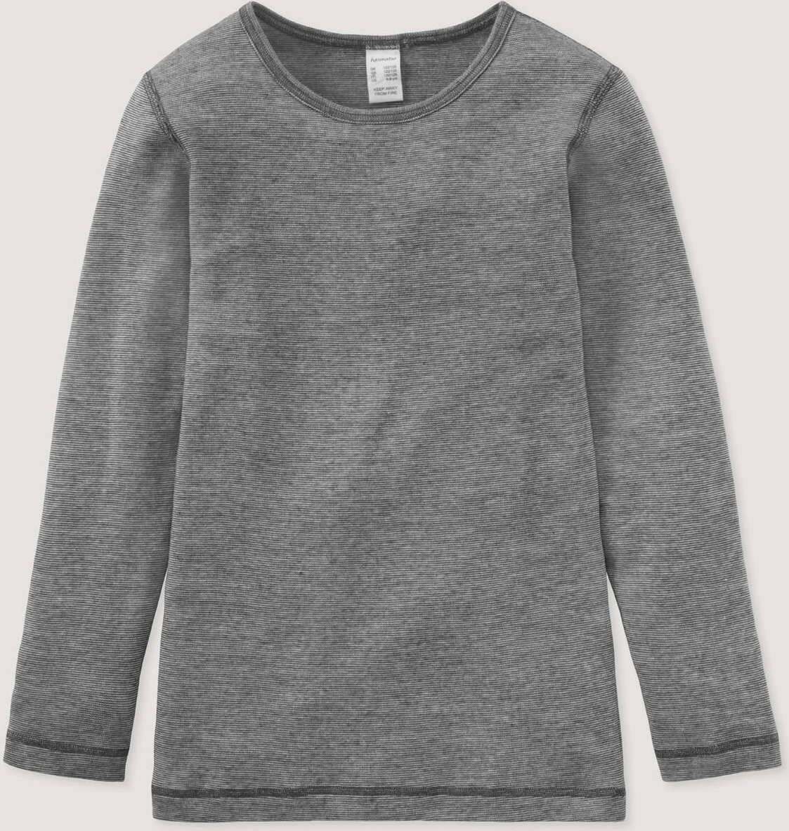 Thumbnail - hessnatur Kinder Langarmshirt aus Bio-Baumwolle mit Bio-Merinowolle und Seide - grau - Größe 110/116