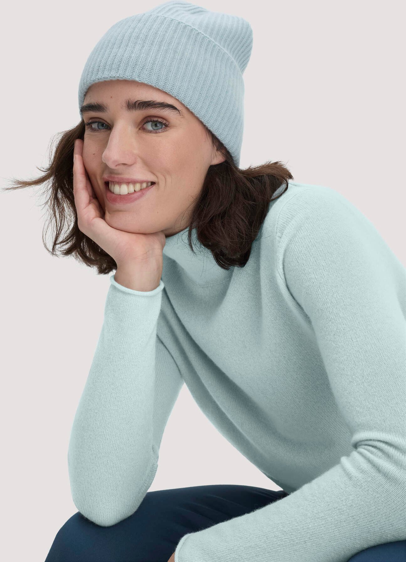 hessnatur FTC × HESSNATUR Mütze aus Cashmere - grün - Größe 1size