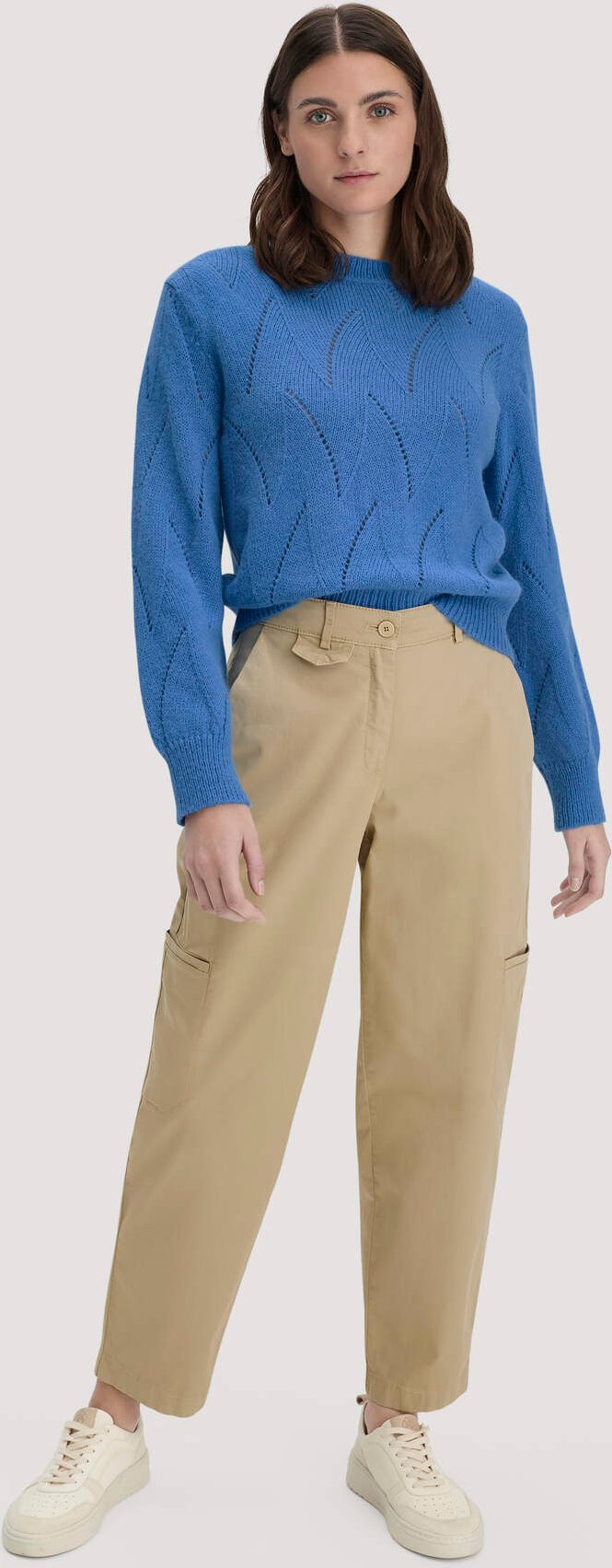 hessnatur Damen Hose Soft Utility Cargo Relaxed aus Bio-Baumwolle - beige - Größe 36