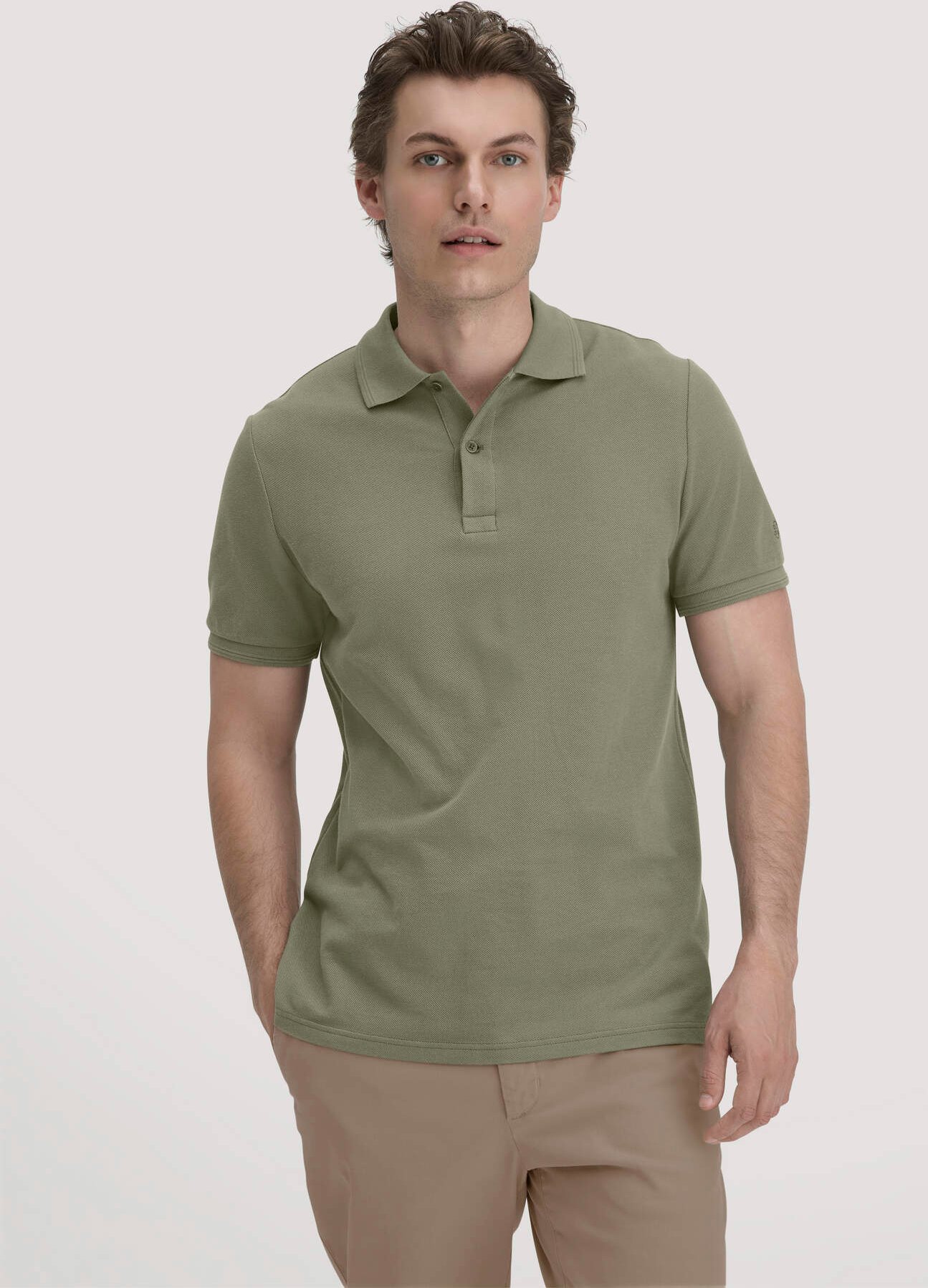 hessnatur Herren Piqué Polo Regular aus Bio-Baumwolle - grün - Größe 48