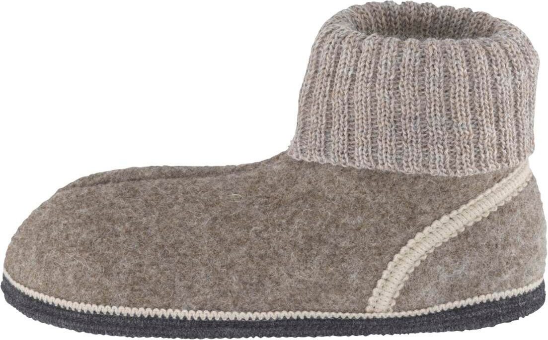 hessnatur Hausschuhe Hüttenschuh aus regionaler Rhönschaf-Schurwolle - braun - Größe 43