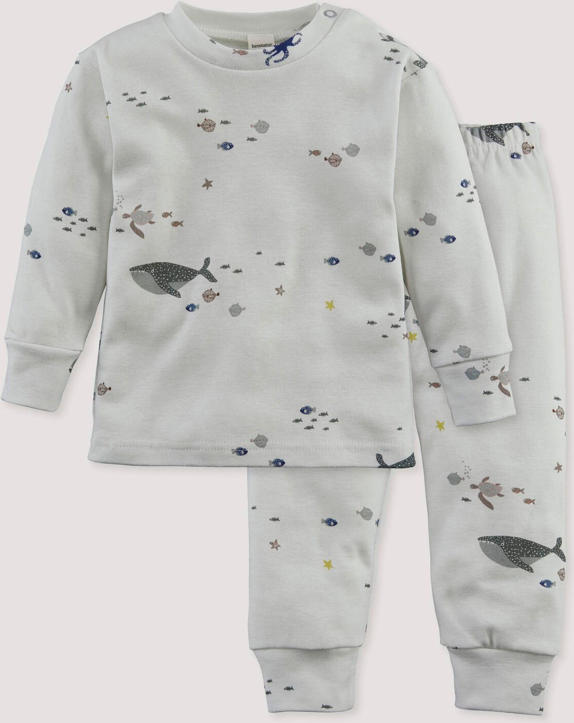 hessnatur Baby Pyjama aus Bio-Baumwolle - grau - Größe 86/92