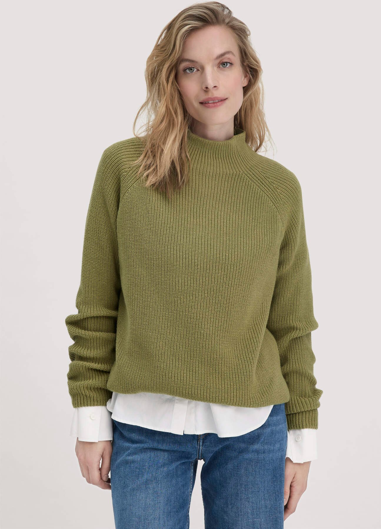 Thumbnail - hessnatur Damen Pullover Relaxed aus Bio-Baumwolle - grün - Größe XXL