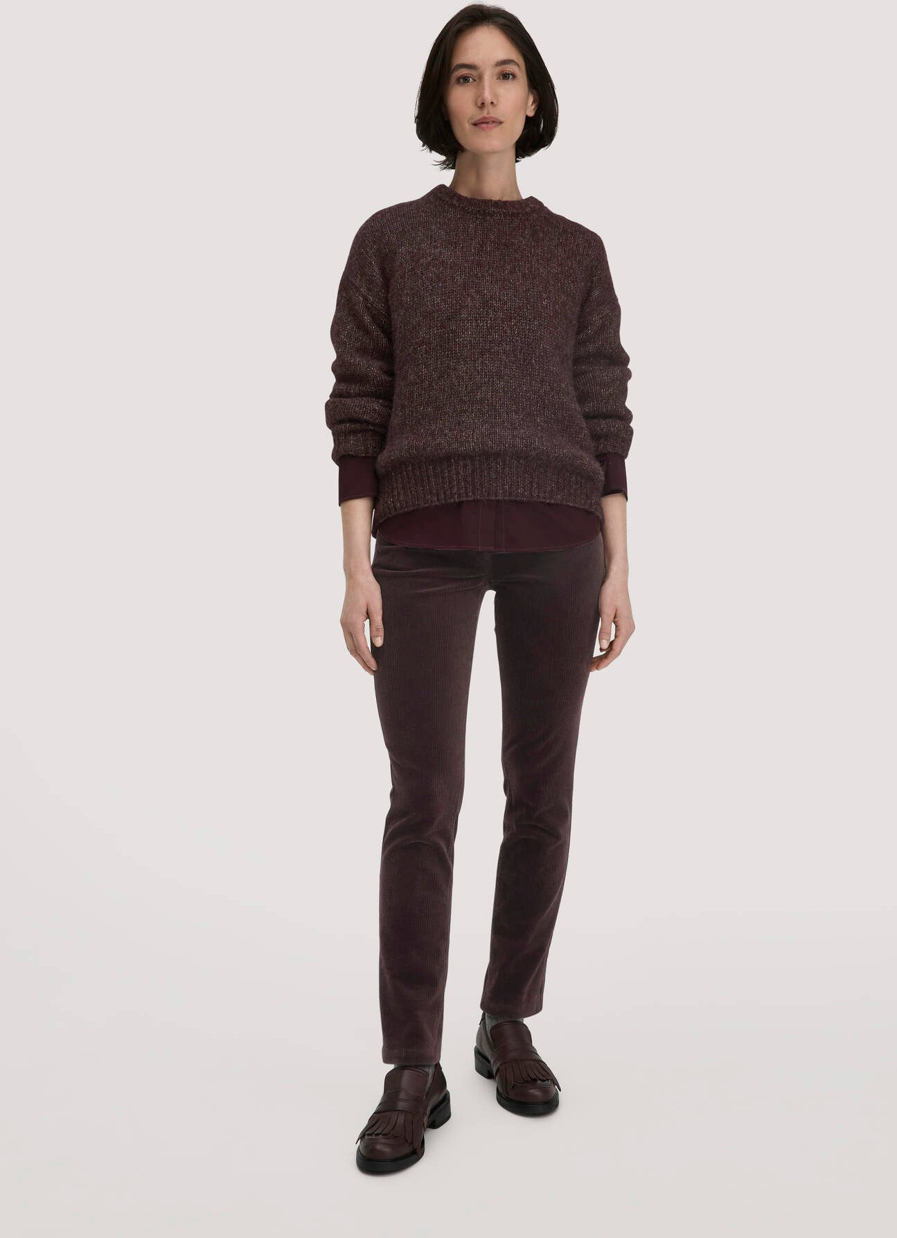 Thumbnail - hessnatur Damen Cordhose Slim Leg Regular aus Bio-Baumwolle - braun - Größe 34