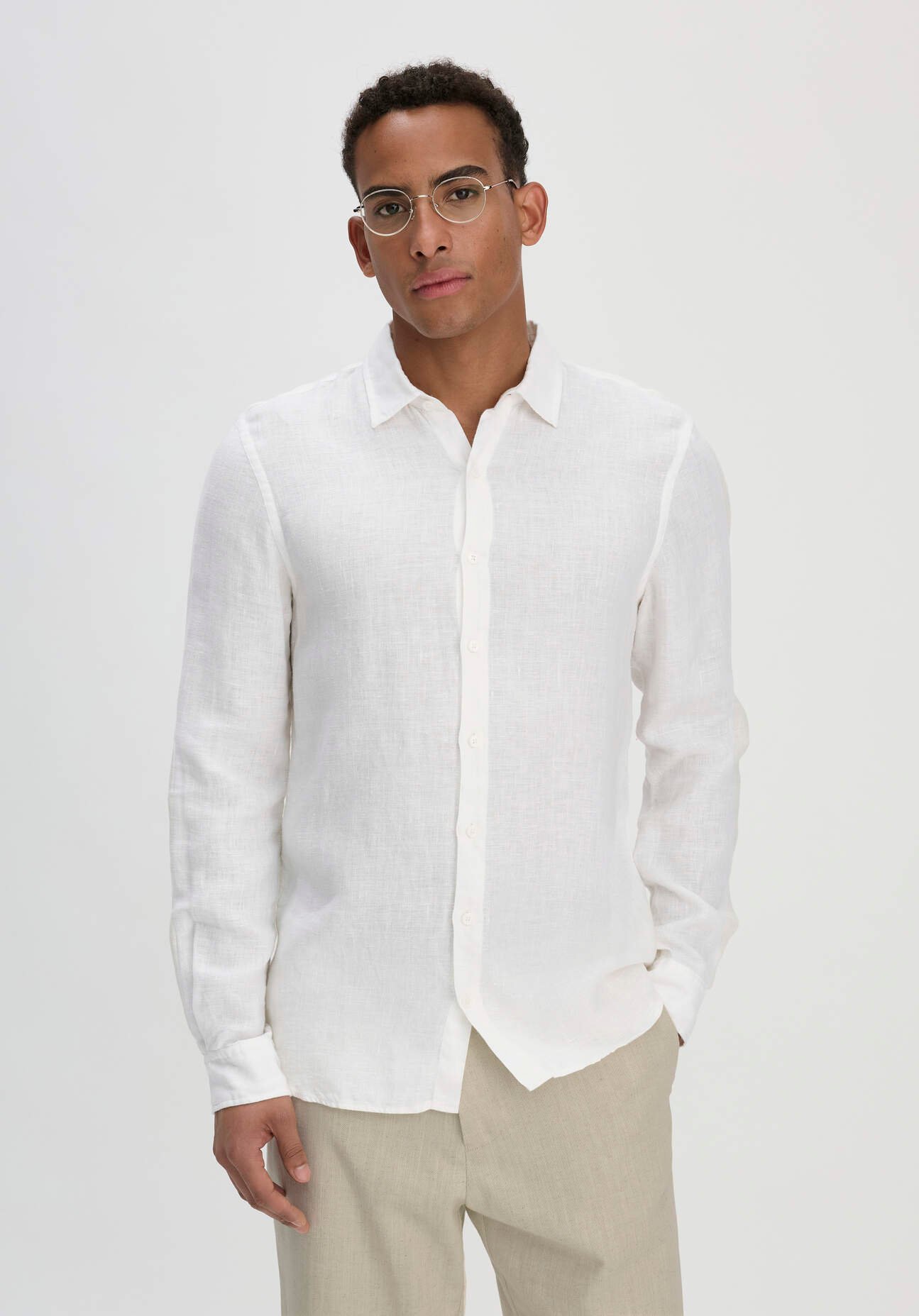 hessnatur Herren Hemd Regular aus Leinen - weiß - Größe XXL4546