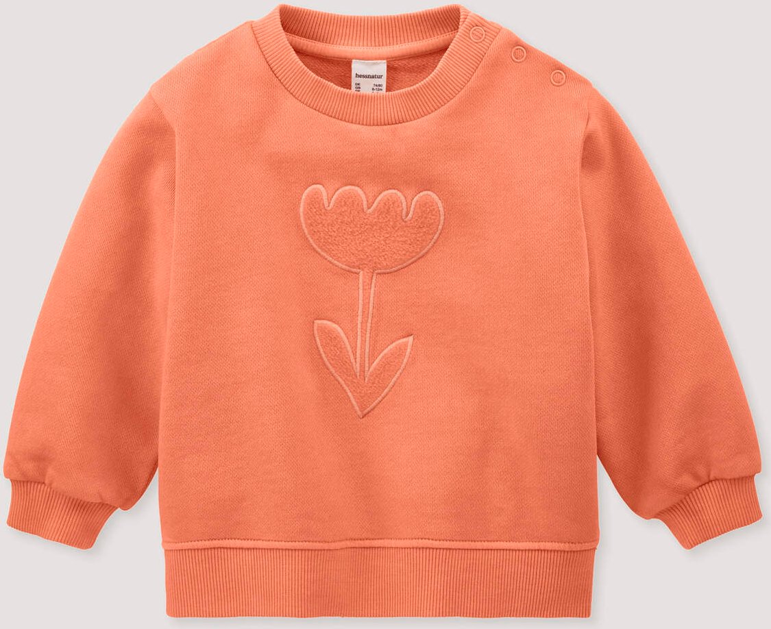 hessnatur Baby Sweatshirt BETTER RECYCLING aus Bio-Baumwolle - orange - Größe 86/92