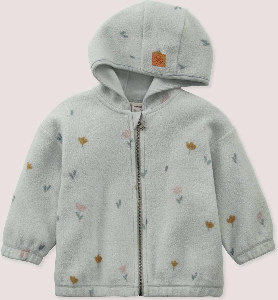 hessnatur Baby Fleece Jacke reiner Bio-Baumwolle - grau - Größe 62/68