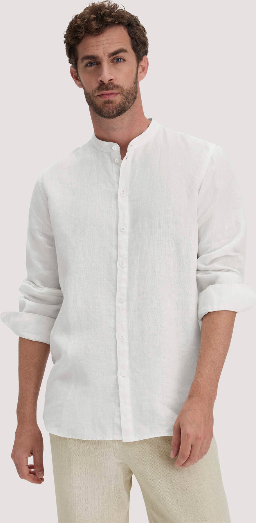 hessnatur Herren Hemd Regular - naturweiss - Größe XL43/44