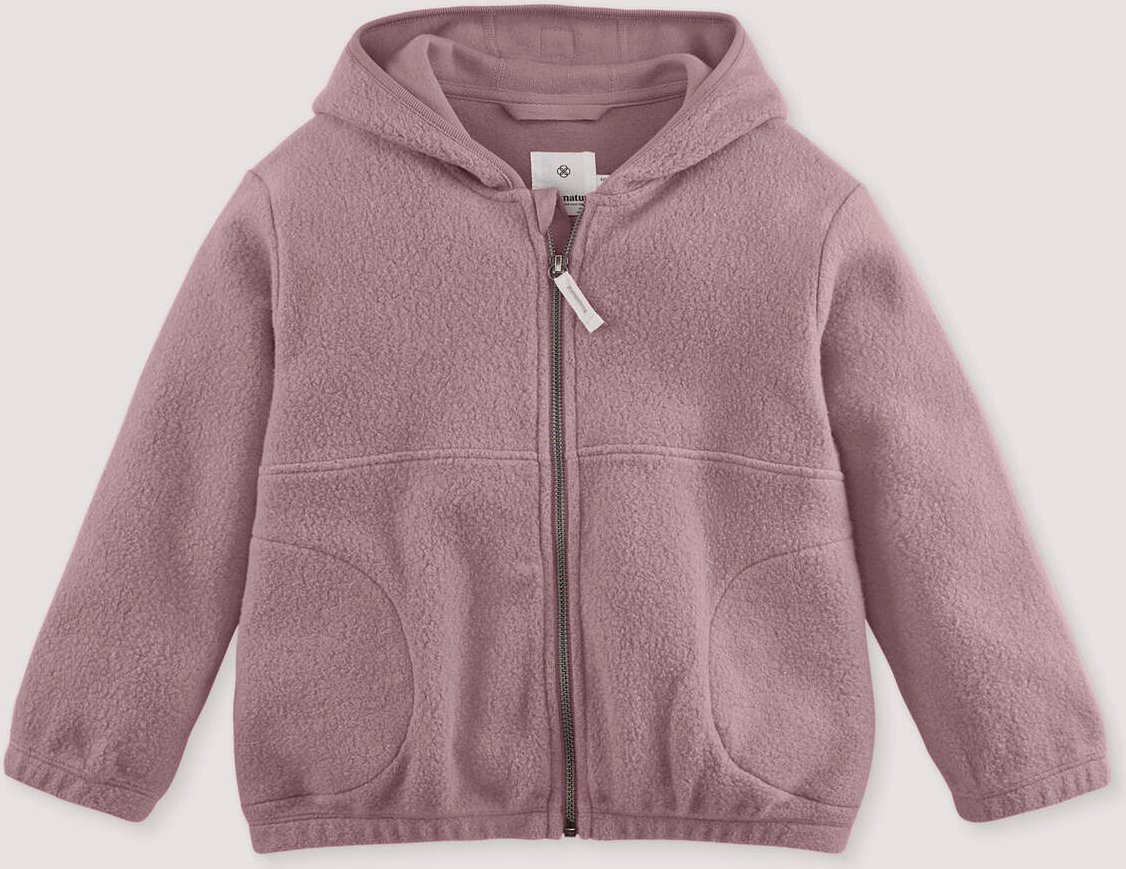 hessnatur Kinder Fleece Jacke aus Bio-Baumwolle - lila - Größe 110/116