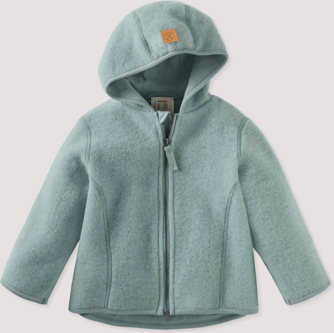 hessnatur Baby Wollfleece Jacke aus Bio-Merinowolle - grün - Größe 86/92