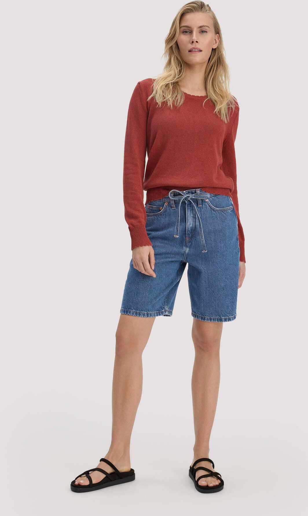 hessnatur Damen Jeans Bermuda aus Bio-Baumwolle und TENCEL™ Lyocell - blau - Größe 28