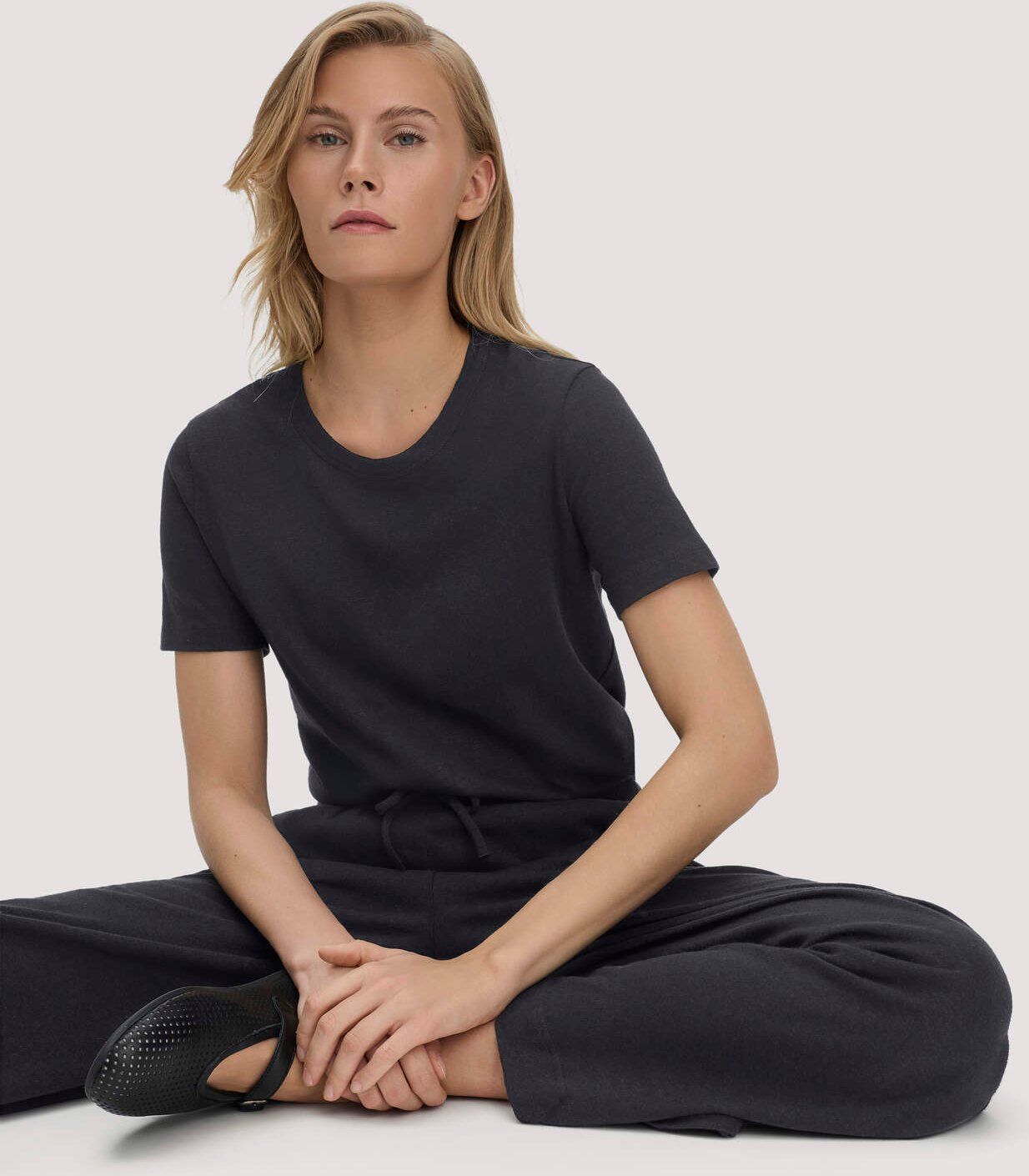 hessnatur Damen Mary Jane Ballerina aus Nappaleder - schwarz - Größe 40