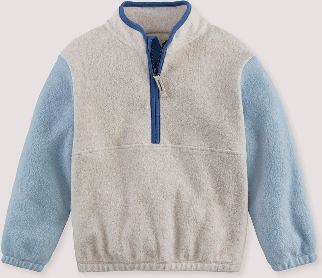 hessnatur Kinder Fleece Sweatshirt aus Bio-Baumwolle - blau - Größe 146/152