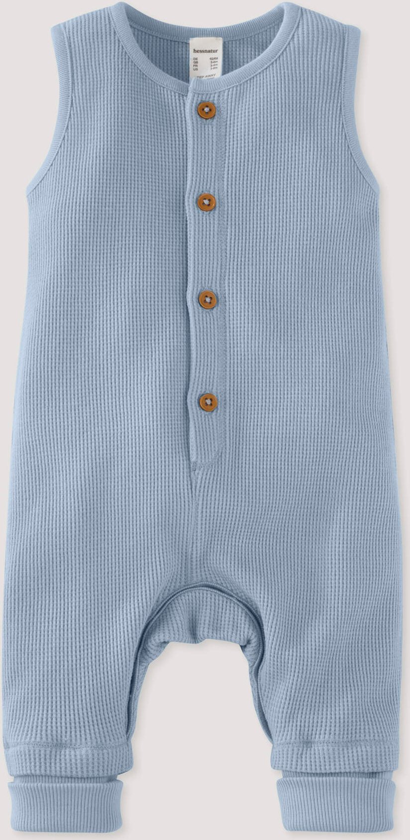 hessnatur Baby Piqué Strampler aus Bio-Baumwolle - blau - Größe 50/56